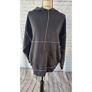 Wild Fable Women's Seamed Hooded Sweatshirt Black/NWT, Size S